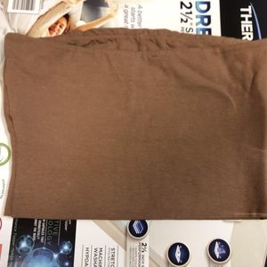 american threads tan strapless crop top